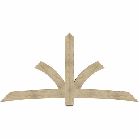 Ekena Millwork Davenport Rough Sawn Timber Gable Bracket, Douglas Fir, 96"W x 48"H x 6"D x 6"F, 12/12 Pitch GBW096X48X0606DAV00RDF